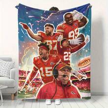 Kansas City Player Fleece Blanket - Vibrant Digital Print, Comfortable Design For All Seasons, Suitable For Bedroom, Sofa, RV, And Picnic, Perfect Gift For Sports Fans - Màu sắc hỗn hợp - Xem 2