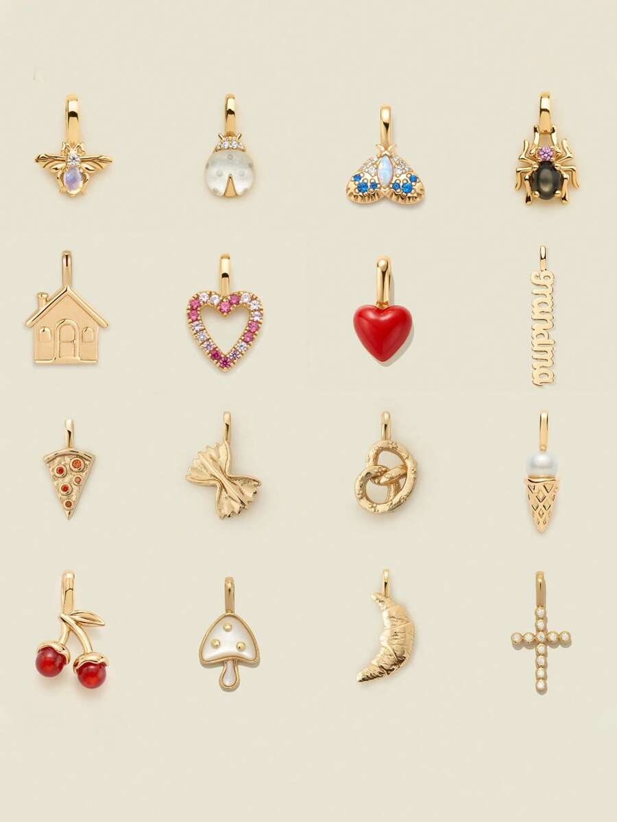 1PC Mushroom Cross Pentagram Pendant Necklace Women's Retro Style Accessory Star Plated In Genuine Gold For Color Preservation - Multicolor - View 1