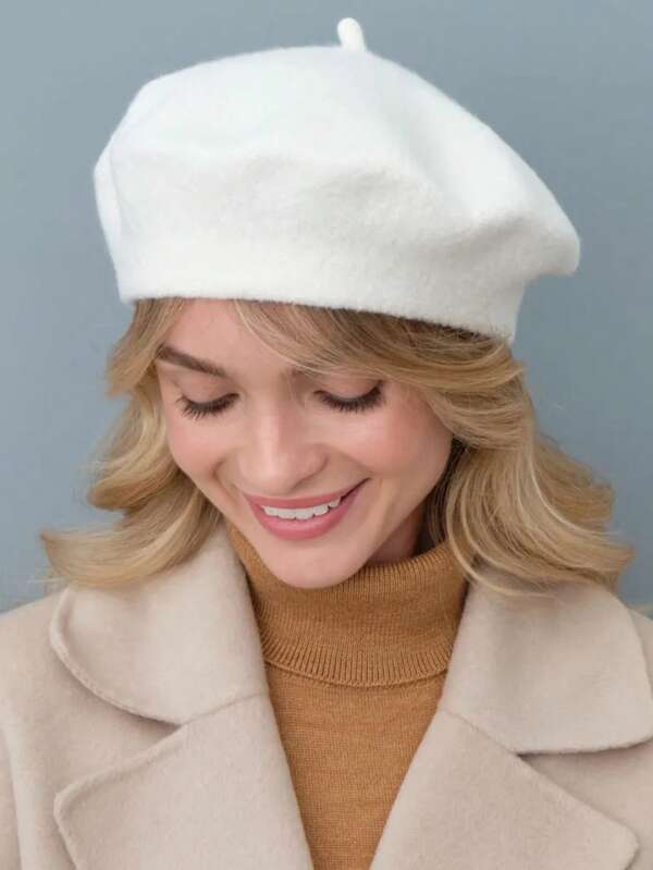 Berretto in lana nera - Accessorio invernale per la testa in stile francese