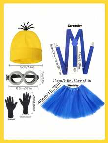 4/6 PCS Minions Hat Glove Set Halloween Costume Props Cosplay Role-Playing, The Best Holiday Gift For Good Friends, Party Atmosphere Decoration, Perfect Party Decoration, Home Decoration Ornaments, Perfect Room Decoration, Christmas Gifts Valentine's Souvenir,Cute Aesthetic,Valentine Day, Gifts,Decorations,Home Decor,Valentines Giftsdisfraz Amigas - Multicolor - View 11