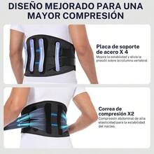 Soporte lumbar para hombres y mujeres, soporte trasero ajustable con 4 placas de acero, alivia el dolor de espalda y protege los msculos lumbares y dorsales Large - Extra grande - Ver 4