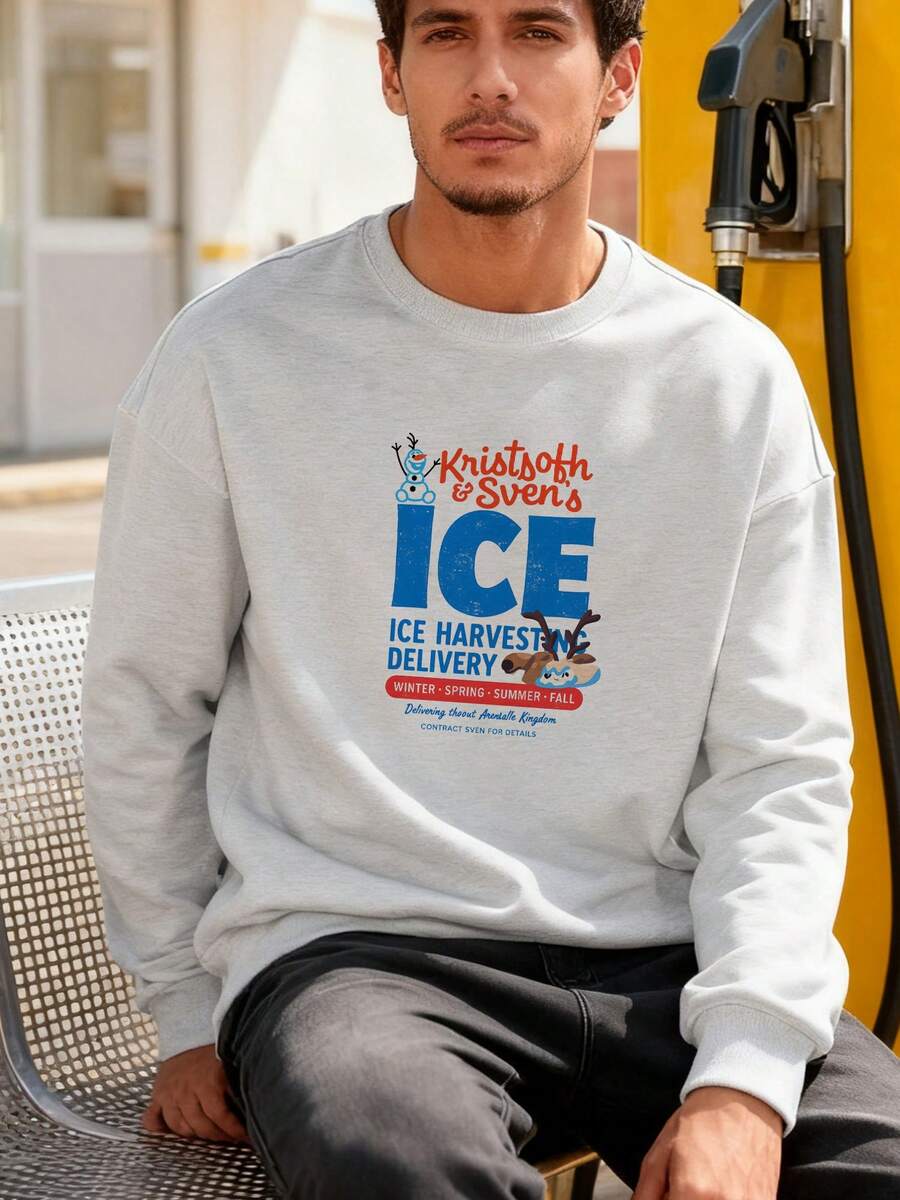Frozen Kristoff & Sven's Ice Harvesting And Delivery Long-Sleeve Sweatlong-Sleeve Sweatshirt - Xám - Xem 1