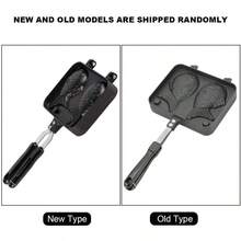 Double-Layer Non-Stick Fish-Shaped Pancake Waffle Maker, Egg Bubble Pot Aluminum Alloy Baking Tray, Suitable For Home Kitchen Use (Fish-Shaped Waffle Maker) - Black - View 8