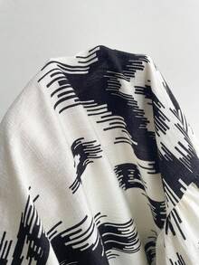 Rusttydustty Women's Black Print Halter Tie Neck Dress, Suitable For Music Festivals And Similar Occasions - Black - View 9