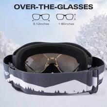 - anteojos de esqu para hombres y mujeres, antivaho, proteccin, para snowboard para adultos y jvenes - Marco negro/lente azul (vlt 12%) - Ver 5