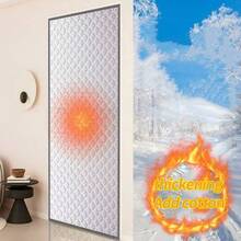 Cortina resistente al viento y aislante, resistente al viento en invierno, para dormitorio, película de aislamiento térmico, película sellante a prueba de frío, cortina transparente, opaca - Plateado - Ver 11