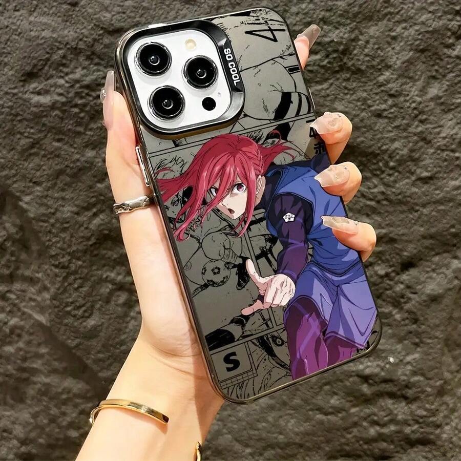 Nueva funda de teléfono de anime BLUES LOCKS de moda, adecuada para 17, 16, 15, 14, 13, 12, 11, Pro,,, X, XR, XSMAX, con una parte trasera mate resistente a los golpes, funda Iph, fundas para teléfonos, funda práctica, Telefontokok, funda Iph Pro, funda Iph Pro 17 17promax - Negro - Ver 1