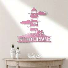 1 件定制航海金属标牌 - 灯塔和海鸥图案，适用于家庭和海滨别墅装饰、室内/室外墙壁艺术、独特的礼物创意、理想的房间装饰 - 多色 - 查看 19