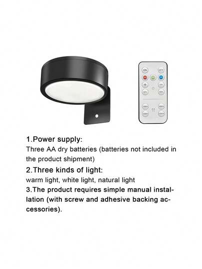 Magnetic LED Wand Verlichting Remote Control, Dimmable, Temperatures, Timer Function, Moderne Lamp Gallery, Stairwell, Corridor, Bedroom Picture Frame view 11