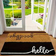 1pc In Black And Coconut Yellow Design - Various Festive Occasions| Durable Flannel Material, Available In Multiple Sizes.Suitable Living Room, Bedroom, Office, And Indoor/Outdoor Decoration As A Welcome - 黑色 - 查看 1