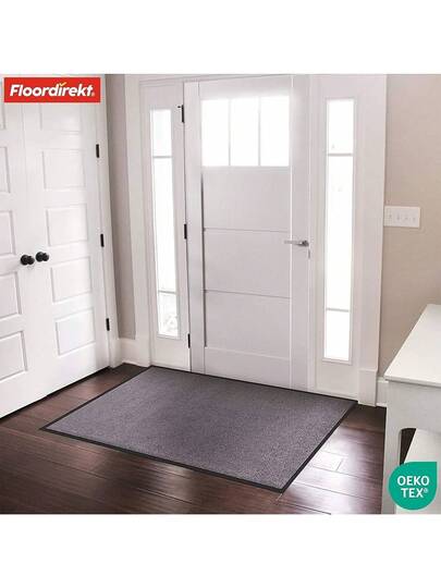 Floordirekt Rhine Dirt Trapper Doormat, Washable Heavy Duty Doormat Non Slip Backing, Entrance Areas Black, 90 Cm 120 view 2