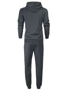 Bộ đồ nam mùa xuân/thu in chữ Paris gồm áo hoodie và quần ống rộng có dây rút, trang phục thể thao thường ngày thời trang có túi, thích hợp làm quà tặng cho chồng hoặc bạn trai. - Xám - Xem 2