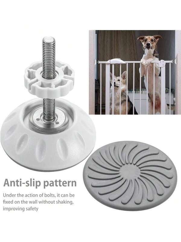1 Set Wandschutz für Tore mit Gewindestangen M10, druckbefestigter Torgitter-Verlängerung, Hundegitter-Geländer-Adapter, Ersatzteile für Haustier-Gitter-Wandhalterungen für Treppen