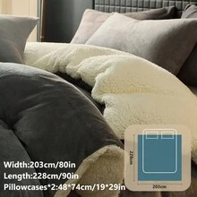 2/3 件套羽绒被套装，冬季保暖，超柔软，蓬松，水晶绒，防静电，亲肤，防褪色，适合单人床/双人床/大号床/特大号床，可机洗，适用于卧室、家庭和学生宿舍，豪华床上用品套装，秋季装饰，冬季装饰 - 彩色 - 查看 39