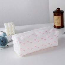 1pc Cute Large Capacity Cosmetic & Stationery Storage Bag, Bow Decor Pencil Case Back To School,Pencil Pouch,School Bag - Bowknot Pencil Case - View 13