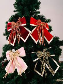 Laço de veludo dourado de alta qualidade para decoração de Natal. Ideal para decorar presentes de Natal, árvores de Natal e ambientes internos. Perfeito para decorar sua casa no inverno.