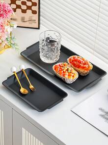 1 件不锈钢矩形托盘，餐厅准备用餐盘，蒸盘，适用于家庭厨房、餐厅、酒店、厨房用品、餐具配件 - 黑色 - 查看 8
