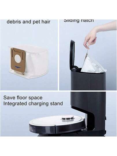 Stofzuiger Cleaner Bags Ecovacs Deebot OZMO T9/T9+/T9 Plus, N10/N10 N8/N8+/N8 Pro/N8 Pro T8/T8+/T8 AIVI/T8 AIVI+/T8 MAX, DX93/DDX96, Vac Station Replacement Parts view 3