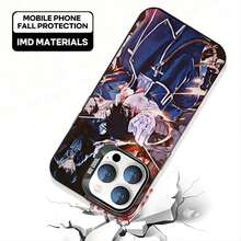 Anime Fullmetal Alchemist Phone Case Black IMD Colorful Silver Suitable Soft Case Cover Compatible With  16 15 14 13 12 11 XS Pro Max, Cover Compatible With  17 Case,  17 Pro Case,  17 Pro Max Case