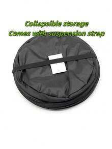 1 Stück kompakter schwarzer zusammenklappbarer Auto-Mülleimer - auslaufsicher, strapazierfähiger Mülleimer aus Oxford-Gewebe mit einfachem Aufhängesystem für Auto, Camping, Picknick und Büronutzung, Auto-Mülleimer