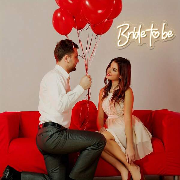 Señales de neón para la despedida de soltera, señales de neón LED para decoraciones de fiesta de soltera, señales de neón para decoración de pared, señal de novia para fondos de fotos de boda y compromiso, compatible con USB para laptop