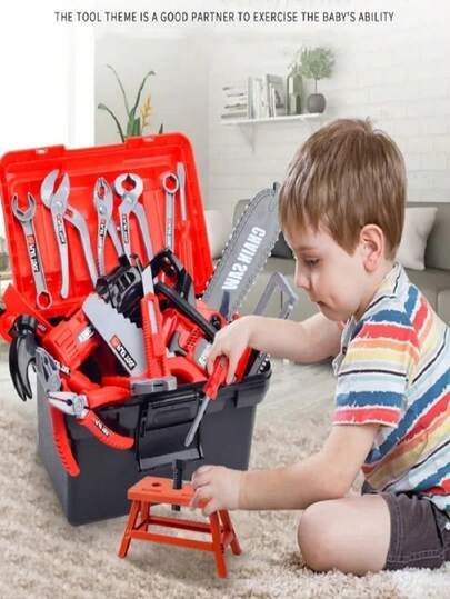 Children Pretend Tool Toys Simulated Repair Tool Kits Engineer Simulation Maintenance Tool Toy Set Electric Drill Screwdriver Pretend Play Tool Kits Play House Toy Birthday Present Christmas Gift For Boys Girls Kids Early Educational Toy Kids Play Tools
