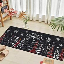 1 pièce Tapis de cuisine en gel de silice imprimé avec motif bonhomme de neige de Noël, tapis rectangulaire pour le salon, la chambre, le couloir, la salle de bain, la buanderie - en polyester, convient pour la décoration intérieure et extérieure de la maison - Multicolore - Voir 19