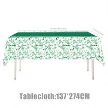 Sage Green Eucalyptus Leaf Tablecover Sage Greenery Tablecloth Plastic Green Leaves Rectangular Greenery Table Cloths For Neutral Shower Birthday Jungle Wedding Party Supplies - Multicolor - View 8