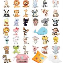 36/24/12/3/1 件动物熨烫转印贴花 - DIY 热压补丁，适用于 T 恤、口罩、牛仔裤和背包 - 彩色 - 查看 1