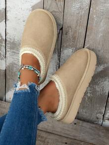 Pantuflas minimalistas de unicolor, cálidas y de moda para interiores, exteriores, viajes, vacaciones y el hogar