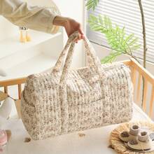 大容量绗缝旅行包，周末短途旅行收纳包，轻便可水洗孕妇住院包，配有肩带，行李袋，旅行包，过夜包，耐用旅行整理包，邮轮必备，度假必备，男女通用 - 彩色 - 查看 9