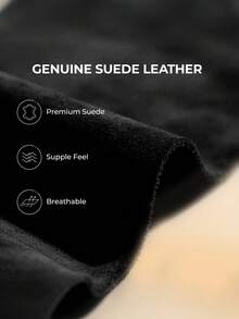 Fuzzy Cozy Women's Fashion Slippers - Genuine Suede Leather, Indoor Outdoor Fluffy Shoes For Winter Comfort, Cute And Warm With Memory Foam Suitable For Gift Chioce - 黑色 - 查看 7