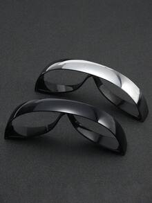 2pairs Men Personalized Street Style Technological Futuristic Fashion Glasses For Daily Life Outdoor Riding Street-Photography Bar Club Accessories