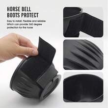 1pc Black Rubber Horse Hoof Protector - Isolates Dirt And Manure, Durable Rubber Hoof Boots, Premium Rubber Hoof Guard, Keeps Hooves Clean And Dry, Prevents Inflammation And Slipping, Enhances Training And Riding Protection - Anti-Slip, Wear-Resistant, Black