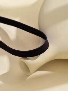 1pc Fashionable Minimalist Elegant Sexy Versatile Single Layer Black Choker Necklace Suitable For Ladies For Holiday And Everyday Wear - Pure black circle - 查看 2