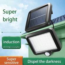 1 pieza Luz solar de 106 LED con sensor de movimiento para jardín, patio o pared exterior (El botón de control remoto SOS no funciona) - Multicolor - Ver 16