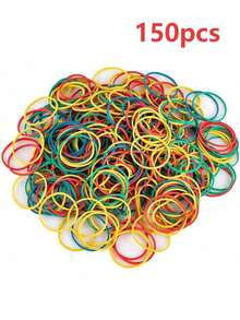50/150/200 件多色橡皮筋 各种颜色橡皮筋 坚固耐热橡皮筋 适用于学校、家庭或办公室 返校