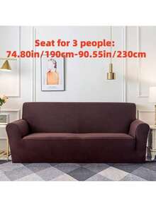 1pc Solid Color Milk Silk Stretch Full Cover Sofa Slipcover, Suitable For Home And Pets, All Season
