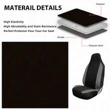 1pc/2pcs Colorful Splice Front Car Seat Cover, Four Seasons Universal Car Seat Cushion Elastic Mesh Whole Piece Covers, Ultra-Thin Breathable Car Seat Pad