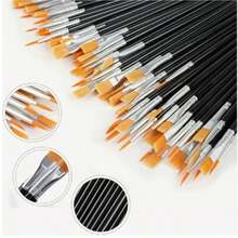 70pcs Professional Artist Paintbrush Set - Black Nylon Bristles, With Flat Heads And Pointed Heads, Suitable For Acrylic, Oil, Watercolor, Portrait And Rock Painting. Multi-Surface Art Tools, Suitable For Canvas, Body Art And Handicrafts - For Professional Artistic Use