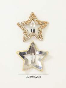 20 Stücke/Set Mädchen glänzende Pailletten Stern/Pentagramm/Herz/Meteor/Wassertropfen/Wolke/Schleife/Bär zufälliger Stil süße Prinzessin Haarspangen, geeignet für Babys, Kleinkinder, Kinder, täglichen Gebrauch