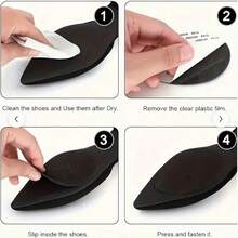 1/3pairs Non-Slip Shoe Pads For Bottom Of Shoes, Rubber Self Adhesive Anti-Slip Shoe Grips Stickers, High Heels Non-Skid Sole Protector, For Women Sandals Women Pumps White Heels - Black - View 10
