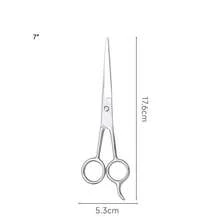2 件/1 件专业理发剪刀 - 专业不锈钢理发剪刀 - 7/6.5/6/5.5 英寸总长度 - 剃刀边缘理发剪刀,男女皆宜 - 适用于沙龙和家庭使用的优质理发剪刀 - 銀色 - 查看 12