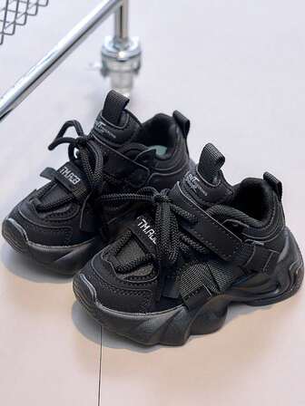 1 Pair Children's Casual White Sneakers, Suitable For School, Sports, Outdoor Running, Everyday Wear, Spring/Autumn