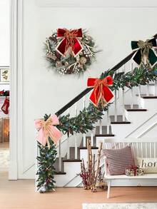 Laço de veludo dourado de alta qualidade para decoração de Natal. Ideal para decorar presentes de Natal, árvores de Natal e ambientes internos. Perfeito para decorar sua casa no inverno.