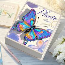 6-Inch Photo Album, 200 Pockets, Velvet Material, Cartoon Design, Suitable For Family & Friends - Capture Every Moment With Photos - Butterfly Album - View 2