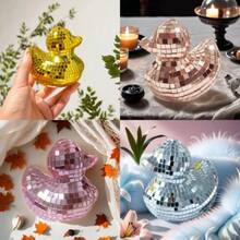 1 件镜面球鸭装饰，现代艺术家居装饰，适用于书桌、客厅、办公室，常用于派对、婚礼、春季复活节节日装饰 - 彩色 - 查看 6