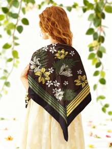 1pc Customized Full-Print Pattern Bandana, Choose Your Own Image Or Text, Size (70x70cm), Multifunctional Headwear & Neck Scarf, Windproof, Ideal Gift For Daily, Travel, Christmas, Birthday, Party, Anniversary, Bridesmaid, Bride, Single Ladies Party,Vacay Vibe Au