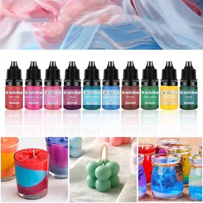 10ml Epoxidharz Farbstoff für Kuchen & Dessert Dekoration - Lebensmittelfarbstoff für Makronen Drip, schmuckähnliche süße Dekorationen, Fondant Färbemittel, Silikonform