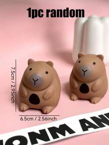 1个可爱水豚挤压玩偶，水豚毛绒玩偶，柔软Q弹玩偶，减压玩偶，办公桌玩偶，逼真动物减压玩偶，儿童礼物，儿童玩偶，女孩玩偶，男孩玩偶，感官玩偶，女孩礼物，儿童派对礼品，女孩游戏，男孩游戏，儿童游戏，斋月礼物，学校课堂奖品，派对礼品袋填充物，生日派对礼物，派对游戏，趣味礼物